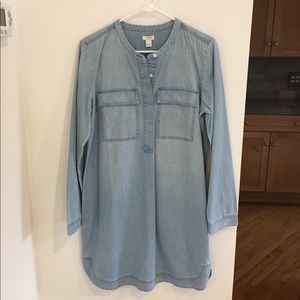 J Crew Indigo Denim Shirt Dress